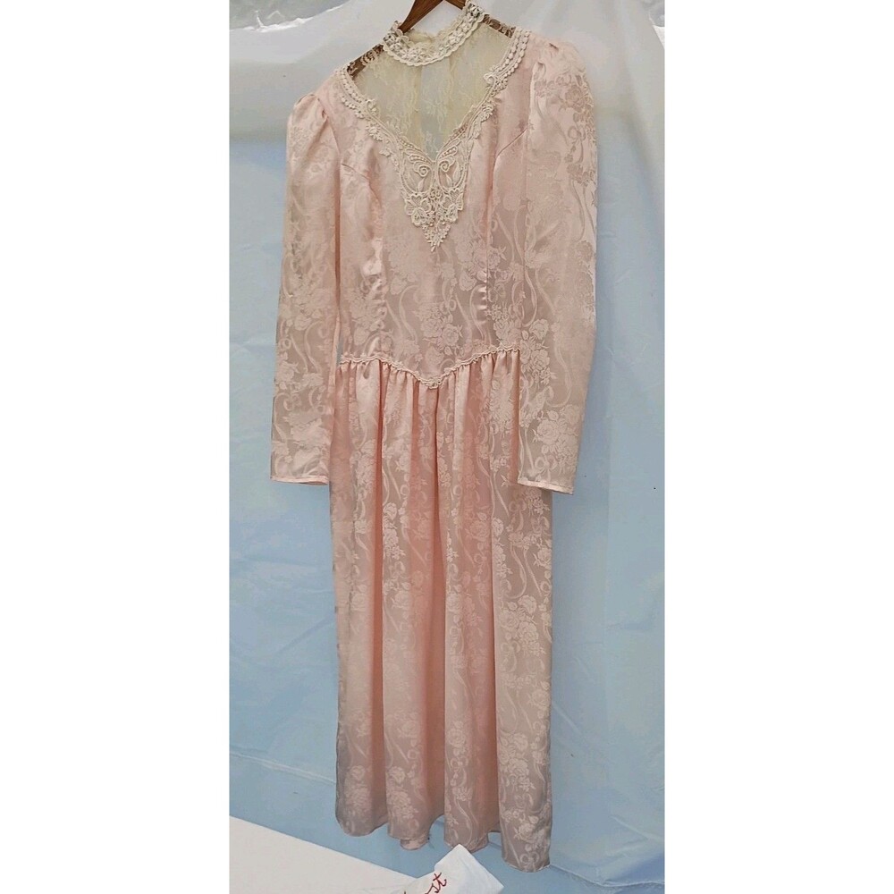 Scott McClintock Vintage Lace Dress 10 Pink Victorian Prairie Cottagecore READ